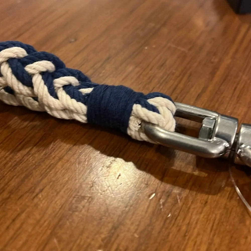 Polo Ralph Lauren Nautical Keychain key chain FOB new blue white braided
